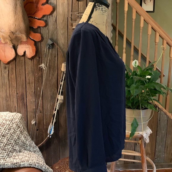 Anthropologie Pliéone Navy Blue Blouse Size small - Picture 3 of 7